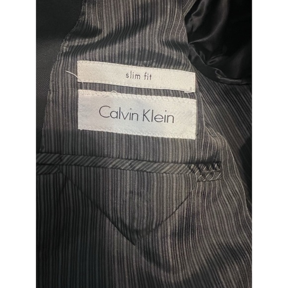 Calvin Klein Men's Black Slim Fit Wool Jacket Pants Suit Size 42R 36x30 - Picture 9 of 13